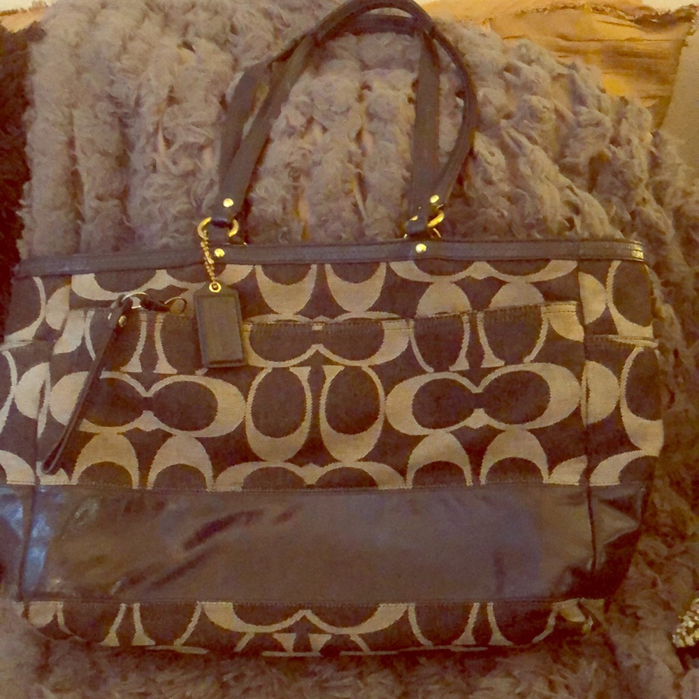 Coach denim tote bag